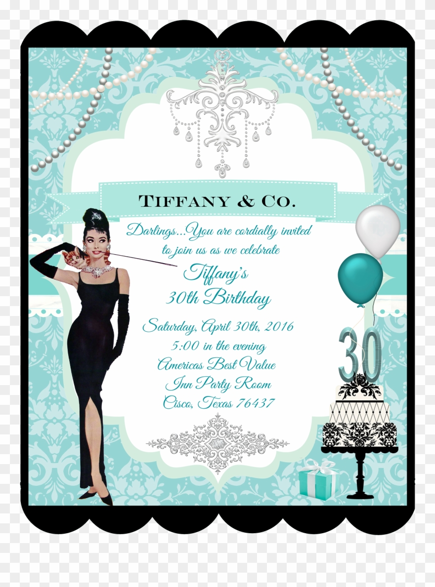 Breakfast At Tiffany Birthday Party And Event Invitation - Breakfast At Tiffany's Invitation Clipart
