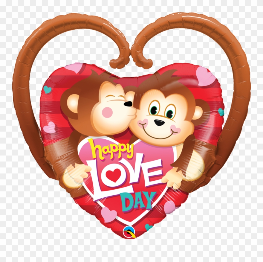 Happy Love Day Monkeys - Happy Love Day Clipart