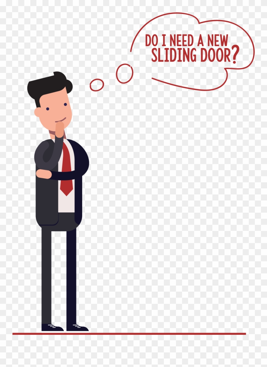 Man Thinking Sliding Door - Caracterizacion De Procesos Animado Clipart