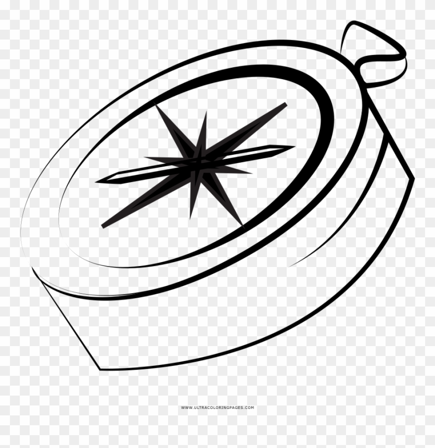 Kompass Ausmalbilder - Line Art Clipart