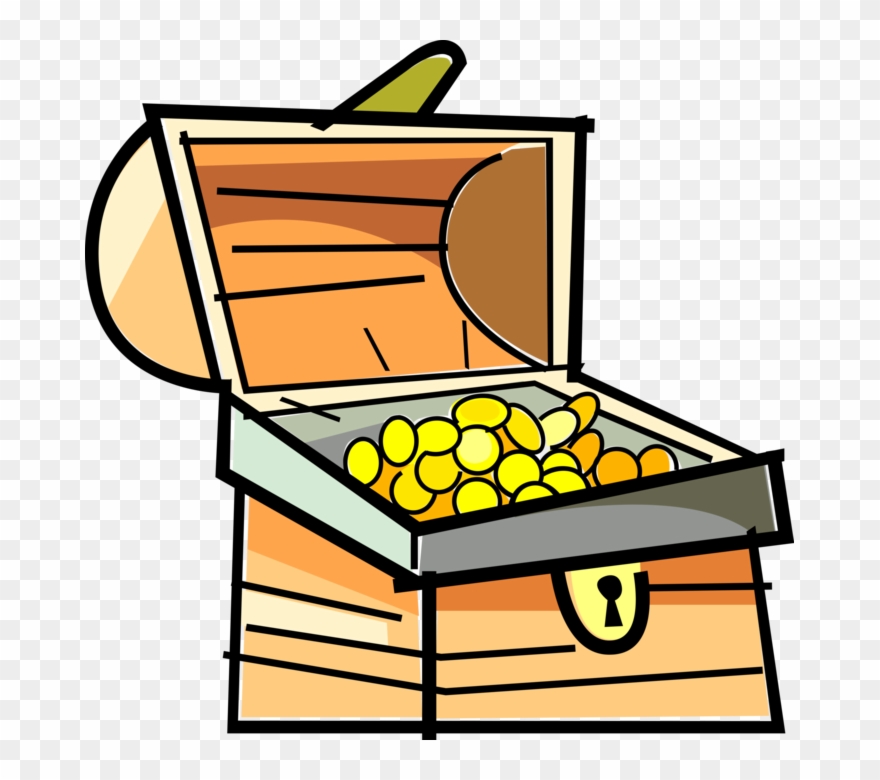 Vector Illustration Of Buccaneer Pirate's Treasure - Treasure Chest Clip Art - Png Download