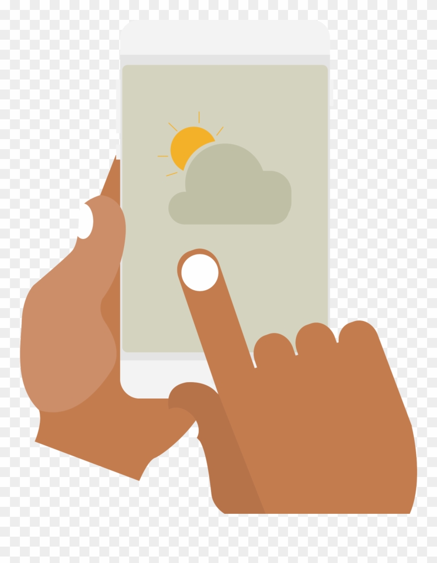 Xperia Tipo Symbol Click On The Phone - Cartoon Hand Click Png Clipart