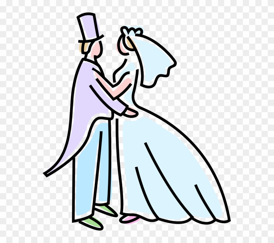 Day Bride And Embrace Vector Image Illustration Clipart