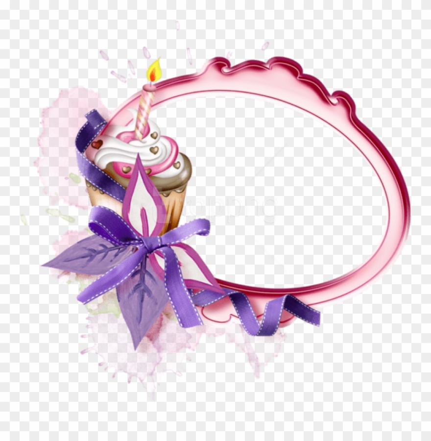 Free Png Oval Birthday Transparent Frame With Cake - Happy Birthday Frame Oval Clipart