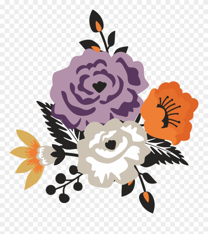 Halloween Flower Bunch Print & Cut File - Illustration Clipart