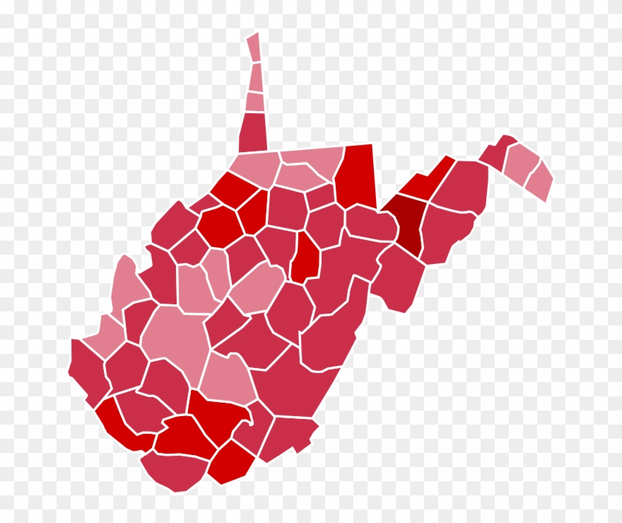 County Results - West Virginia 2016 Election Map Clipart