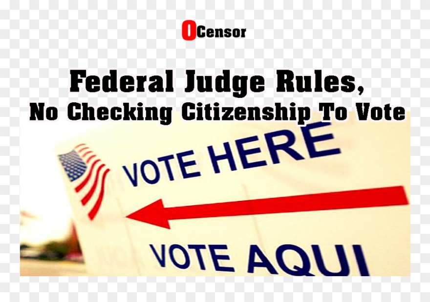 Federal Judge Rules, No Checking Citizenship To Vote - Flag Of The United States Clipart