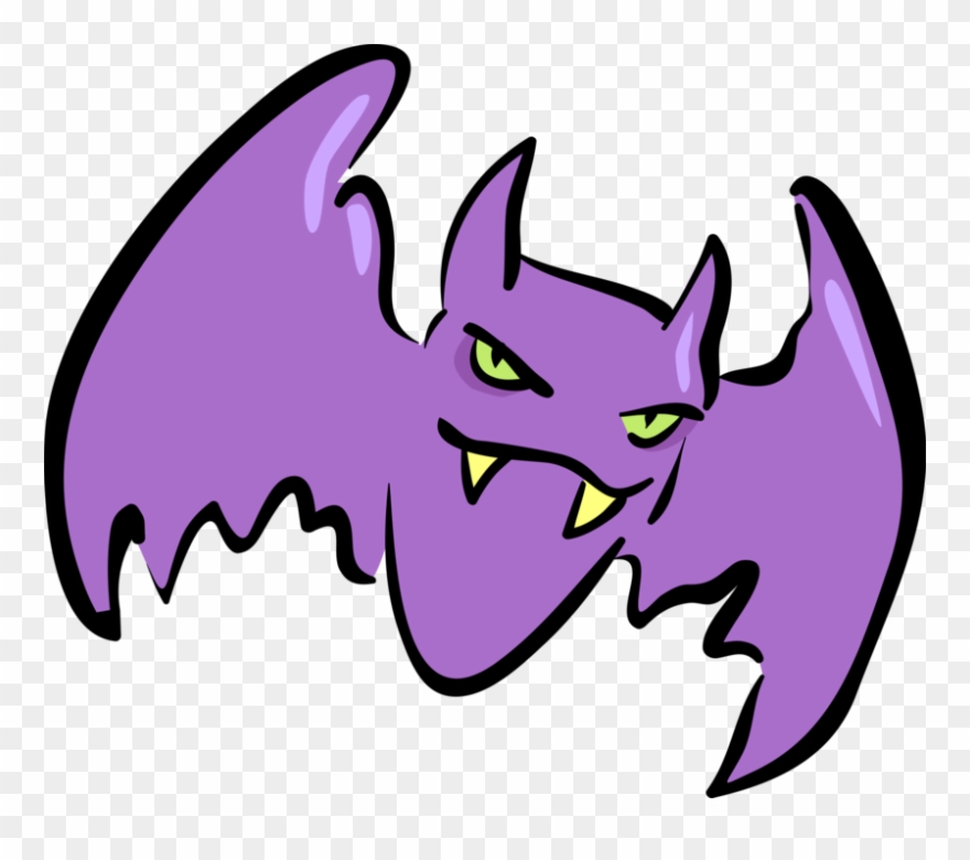 Vector Illustration Of Halloween Bloodsucking Vampire - Halloween Bats Clipart