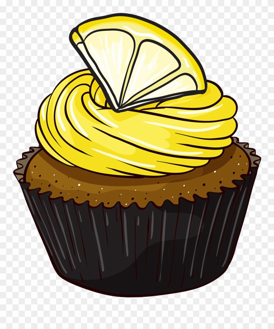 Clipart Cupcake Fruit - Transparent Lemon Cupcake Clipart - Png Download