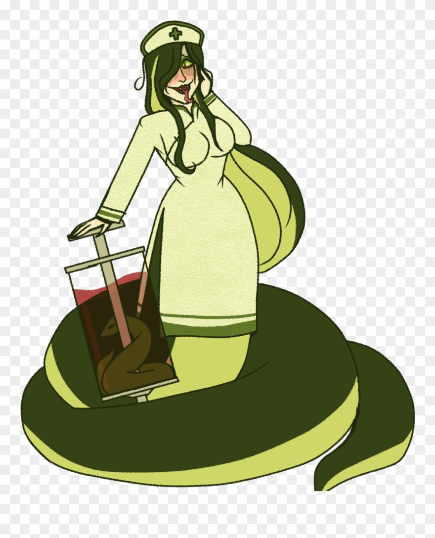 Hey Hey ,i Drew One Of My Food Fantasy Ocs Snake Wine - Illustration Clipart