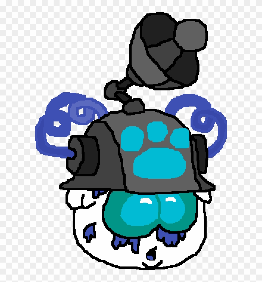 Damaged Snowbot With Brain Box Clipart
