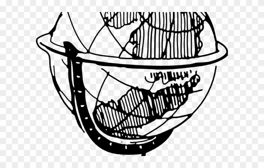 Old Paper Clipart The Globe - Globe Clip Art Black - Png Download