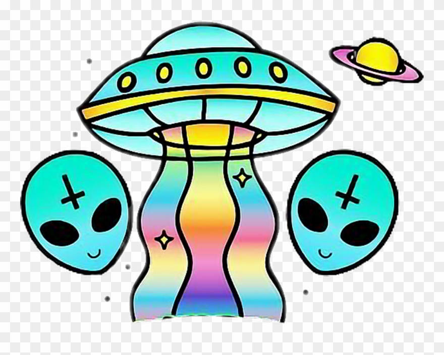Alien Ovni Cool Rainbow Girl Tumblr Sticker Freetoedit - Stickers Tumblr Alien Clipart