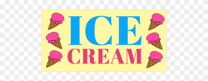 Basic Vinyl Ice Cream Banner - Love R&b Sexy Love Clipart