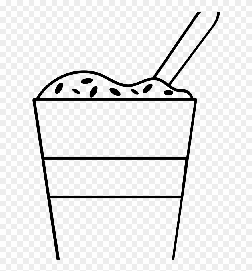 Frozen Yogurt Colouring Pages Coloring Page Parfait Clipart