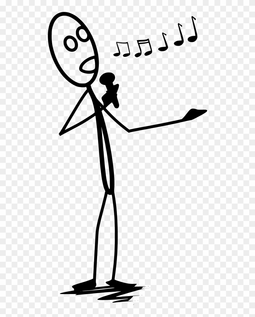 Download Png - Black And White Singer Clip Art Transparent Png