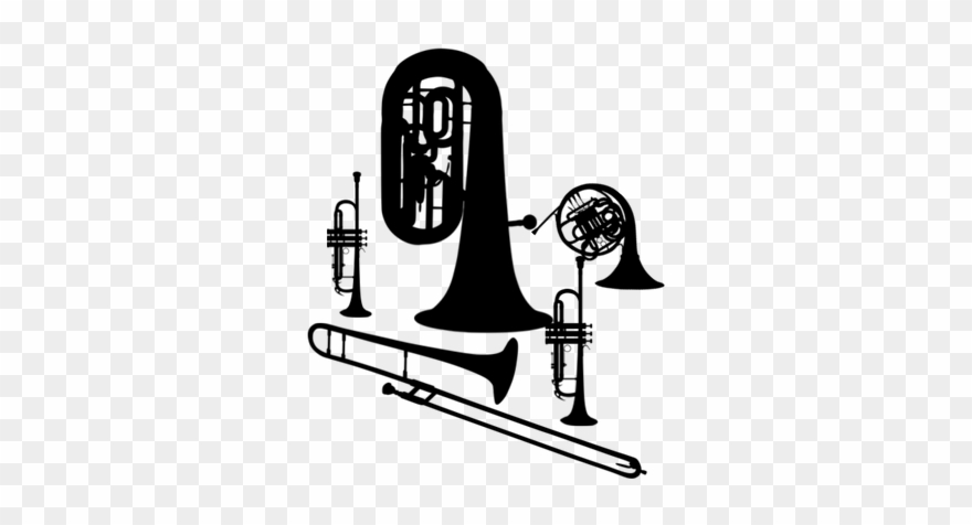 Karidion Brass - Trombone Black And White Clipart