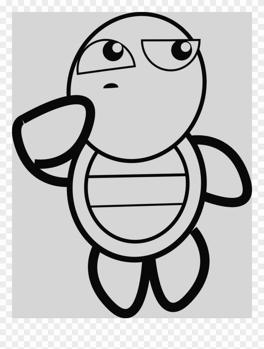 Turtle Free Clipart Black And White - Png Download