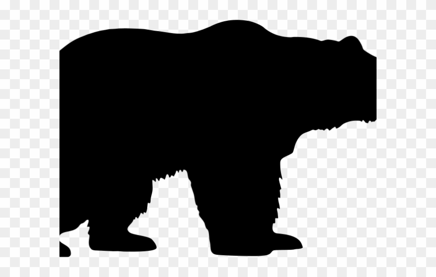 Black Bear Clipart Monochrome - Transparent Silhouette Bear Clipart - Png Download