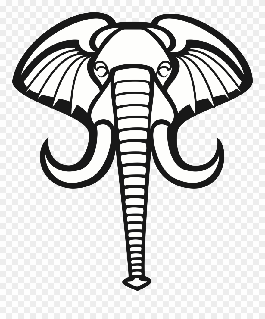 Big Image - Elephant Head Vector Art Clipart