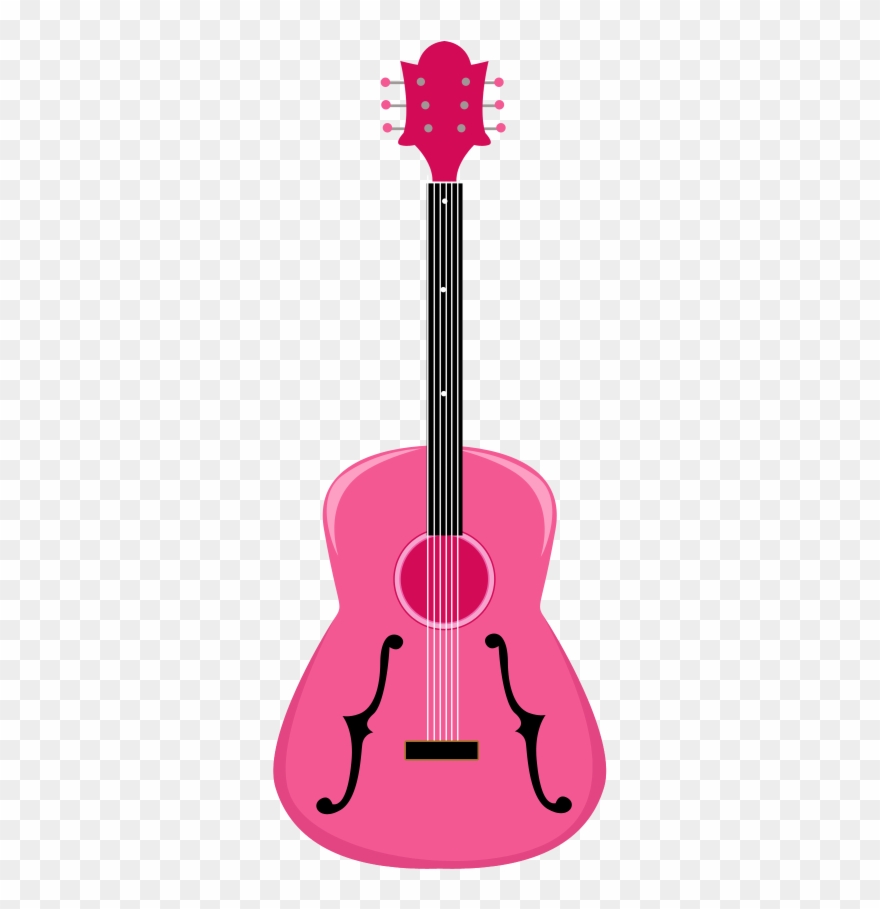 Acoustic Clipart Cowboy - Guitar Clip Art Pink - Png Download