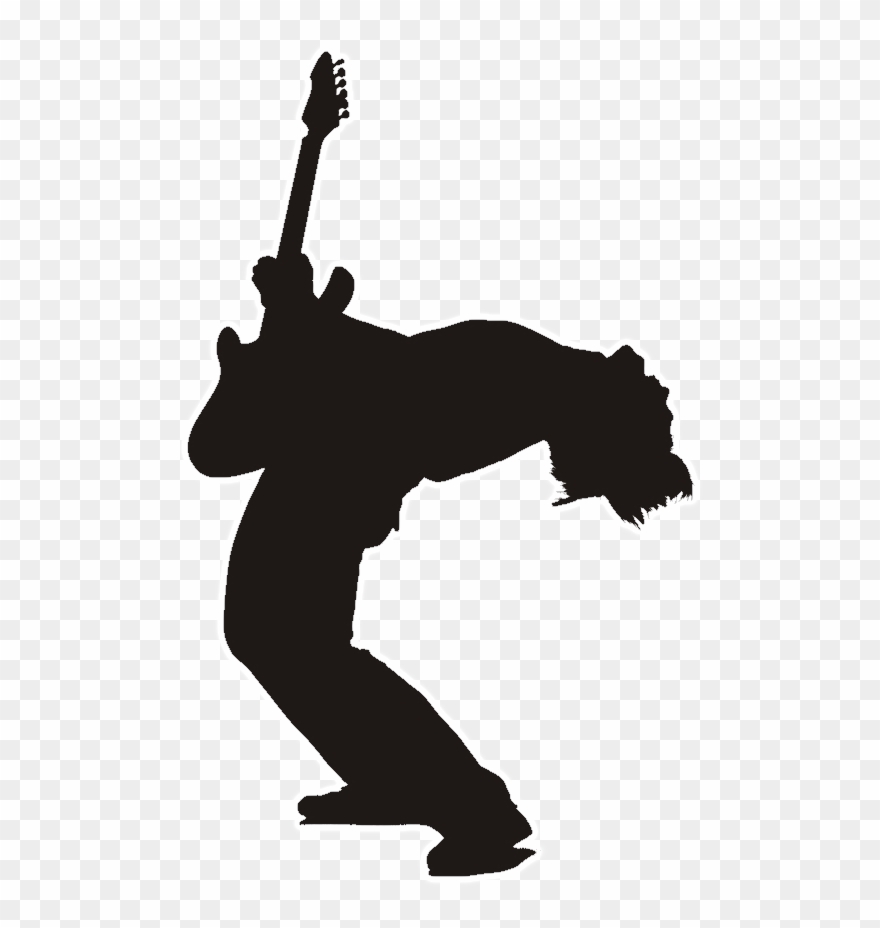 Rock Guitar Player Silhouette , Png Download - Guitarist Silhouette Png Clipart