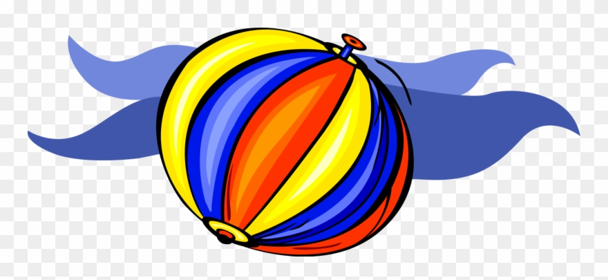Vector Illustration Of Inflatable Beach Ball With Ocean Clipart