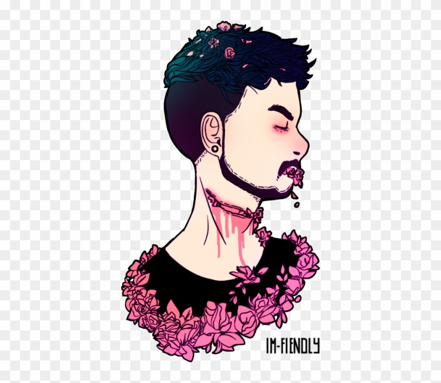 Art#flower Guro#png#i Little Bit Miss His Green Hair#phone - Illustration Clipart