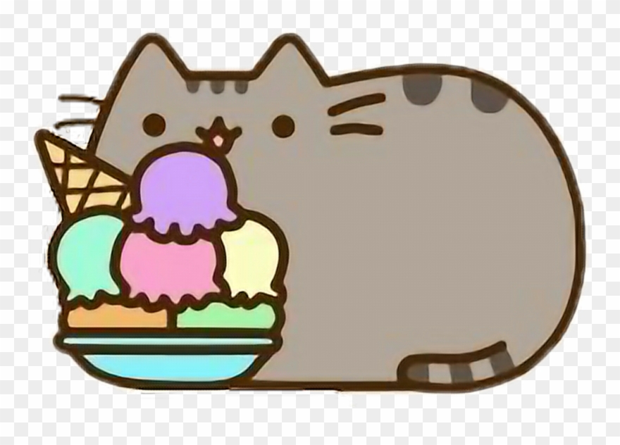#summer #icecream #pusheen #cat #yummy #hot #cold #freetoedit - Pusheen Cat Summer Clipart