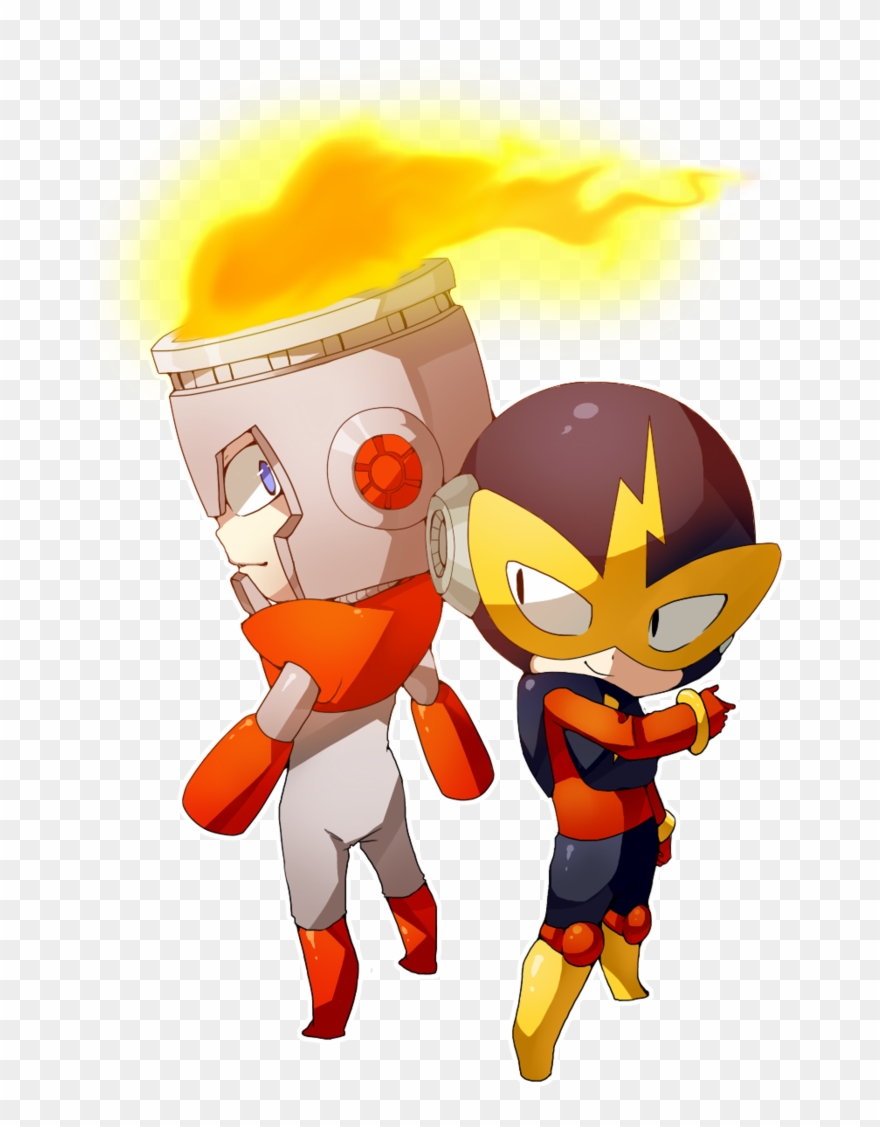 Megaman Drawing Fireman - Fire Man And Elec Man Clipart