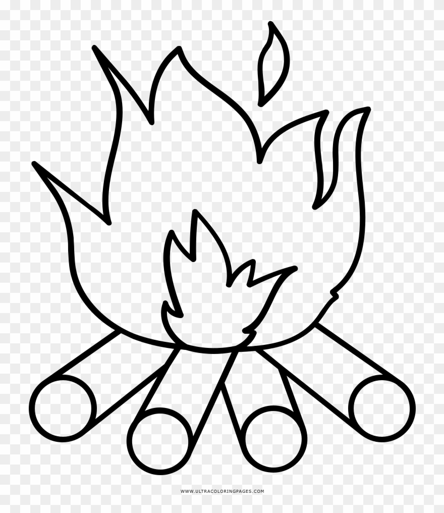 Bonfire Festa Junina Drawing Clip Art Campfire - Line Art - Png Download