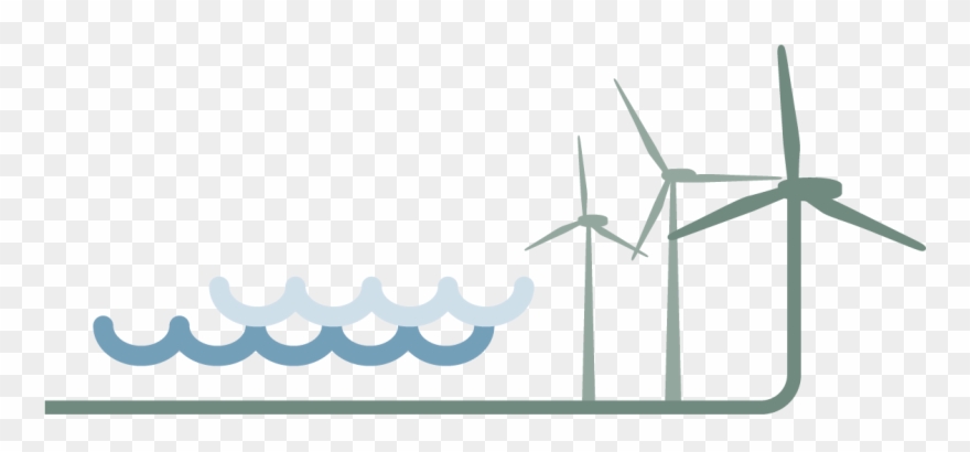 Graphic Water And Wind Farms - Wind Turbine Clipart