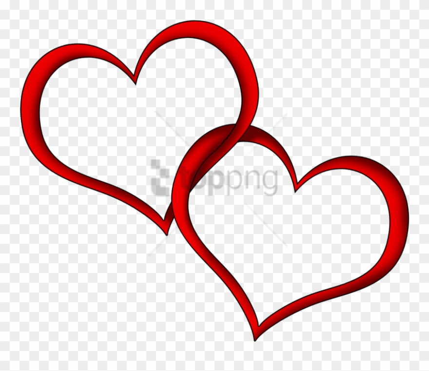 Free Png Download Heart Outline Couple Red Png Images - Transparent Wedding Symbol Png Clipart