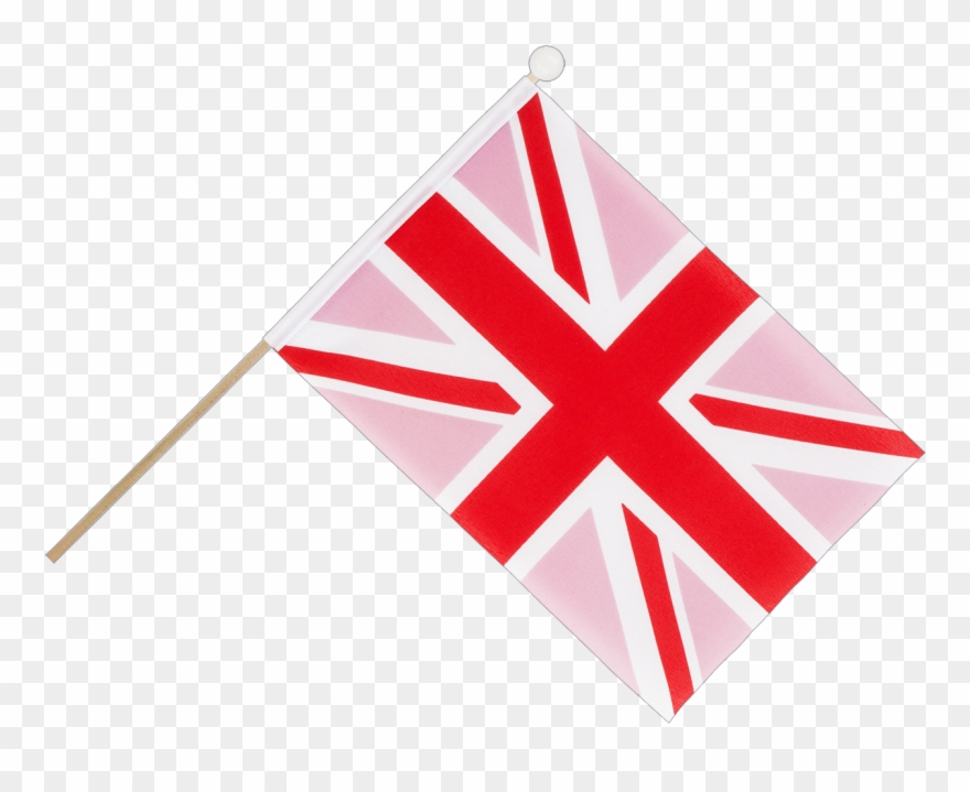 Union Jack Pink Hand Waving Flag 6x9" - Triangle Clipart