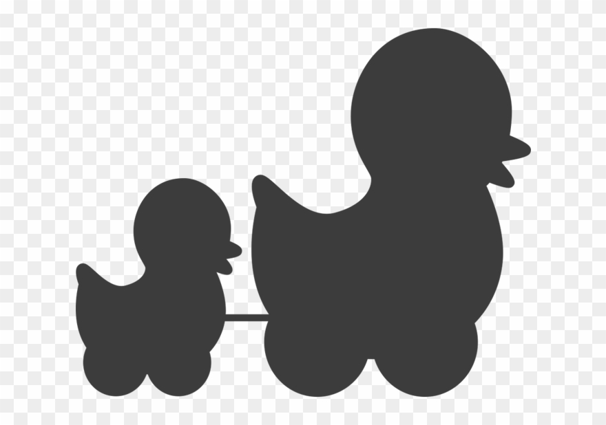 Mom And Baby Duck Wall Decal Easy Decals - Silhouette Clipart