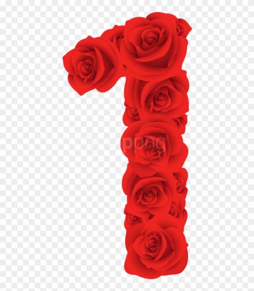 Free Png Download Red Roses Number One Clipart Png - Number One With Roses Transparent Png