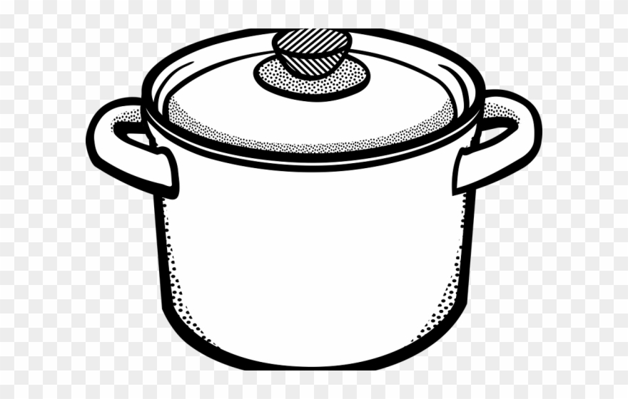 Cooking Pan Clipart Dhakkan - Cooking Pot Clipart Black And White - Png Download