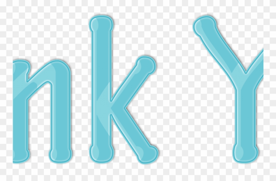Thank You Cyan Blue Color Clipart - Png Download