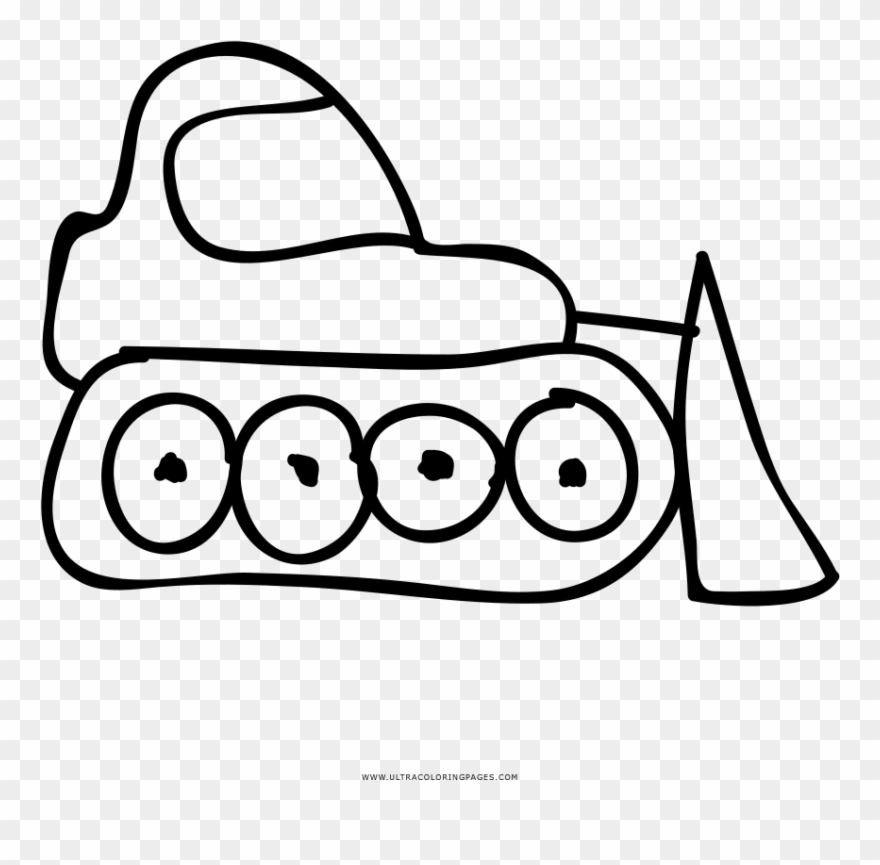 Bulldozer Coloring Page - Line Art Clipart