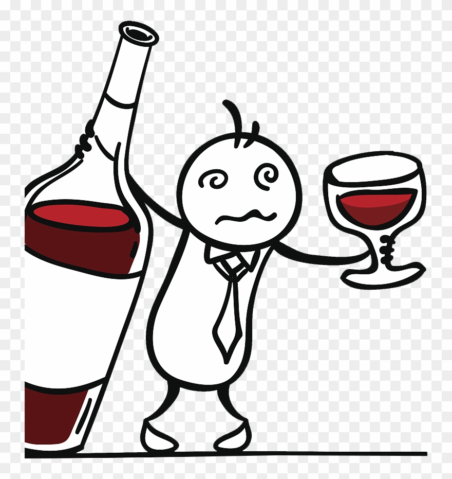 Red Wine Drawing - Drunk Man Drinking Red Wine Clipart