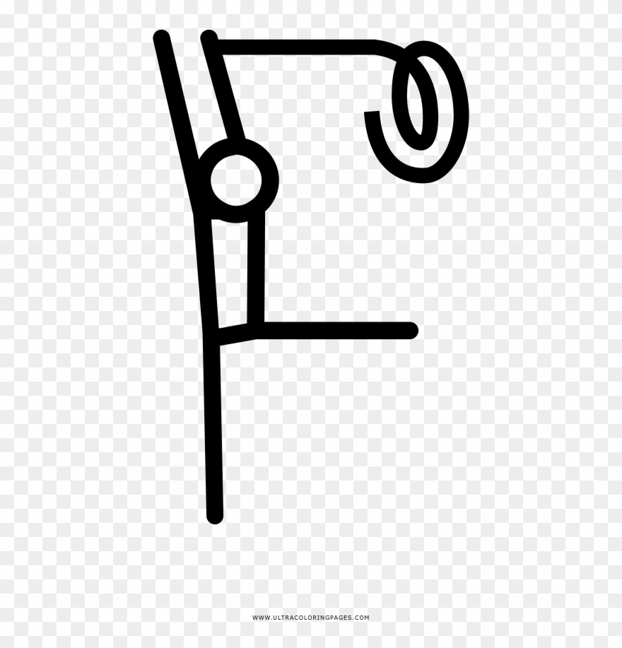 Rhythmic Gymnastics Coloring Page Clipart