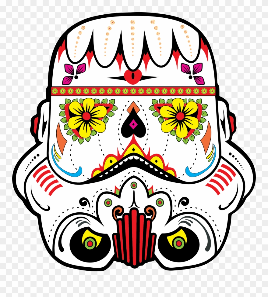 Star Wars Sugar Skull - Dia De Muertos Star Wars Clipart