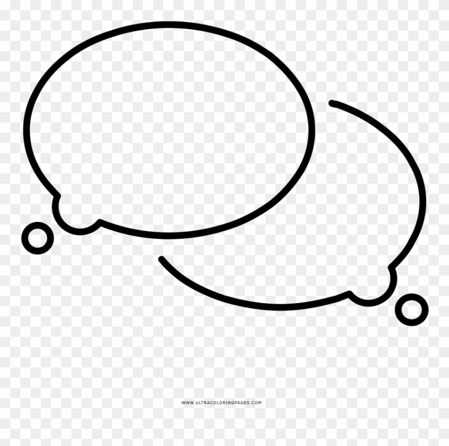 Thinking Bubble Coloring Page - Line Art Clipart