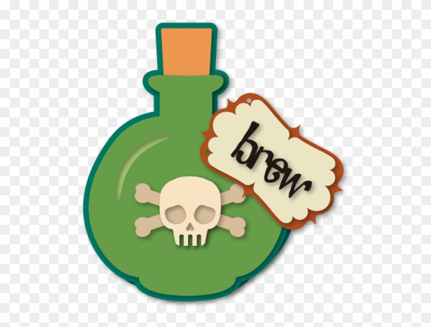 Potion Brew Bottle A6 Card - Skull Clipart