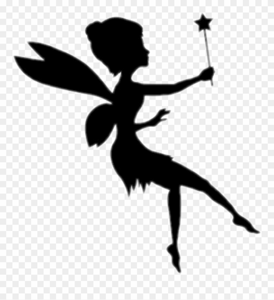 #tinkle #fairy #fairies #wand #magic #wings #fly #star - Fairy Silhouette On Transparent Background Clipart