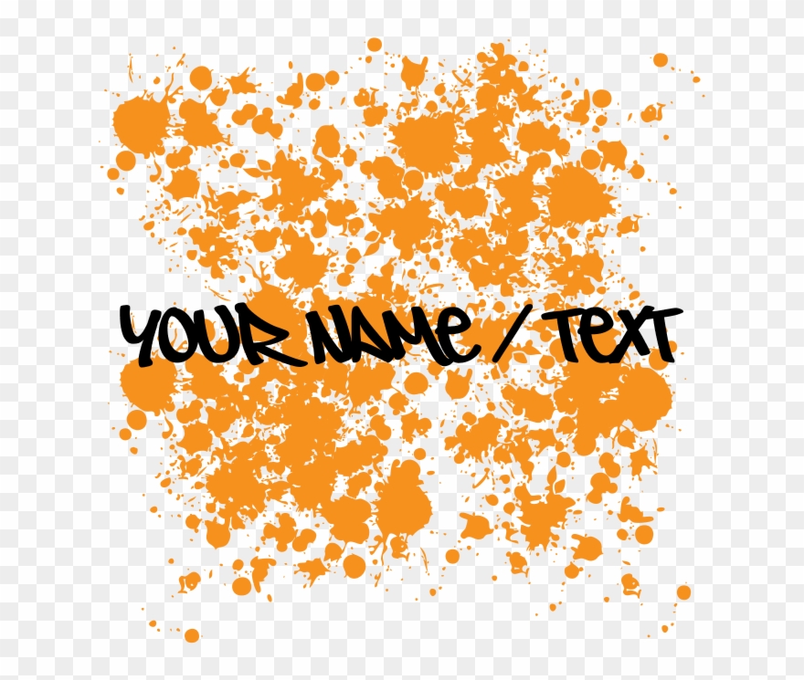 Orange Paint Splatter Shower Curtain - Calligraphy Clipart