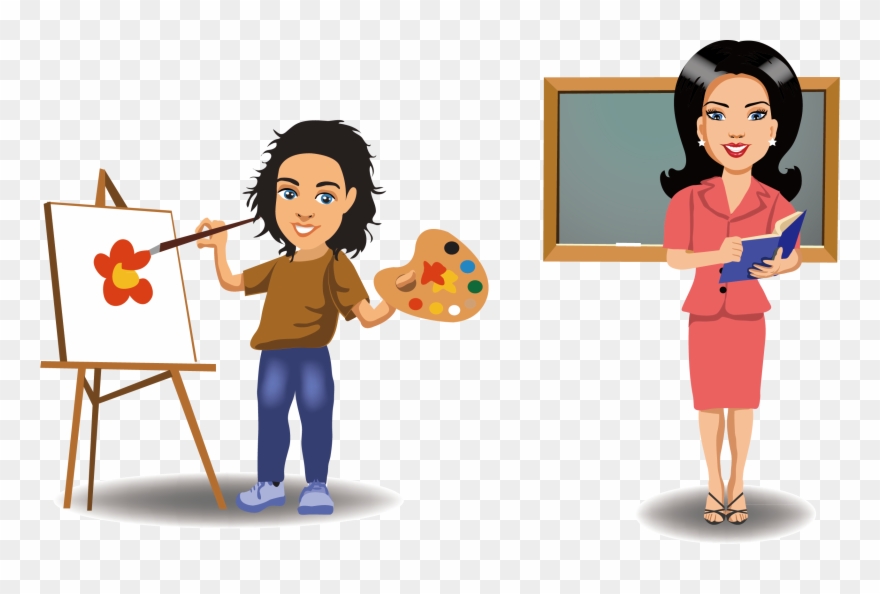 Cartoon Excellent Staff Transprent Png Free Download - Cartoon Person Painting Clipart