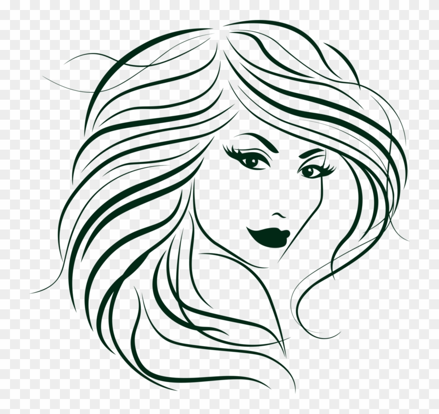 Line Art Drawing Coloring Book Woman Painting Clipart