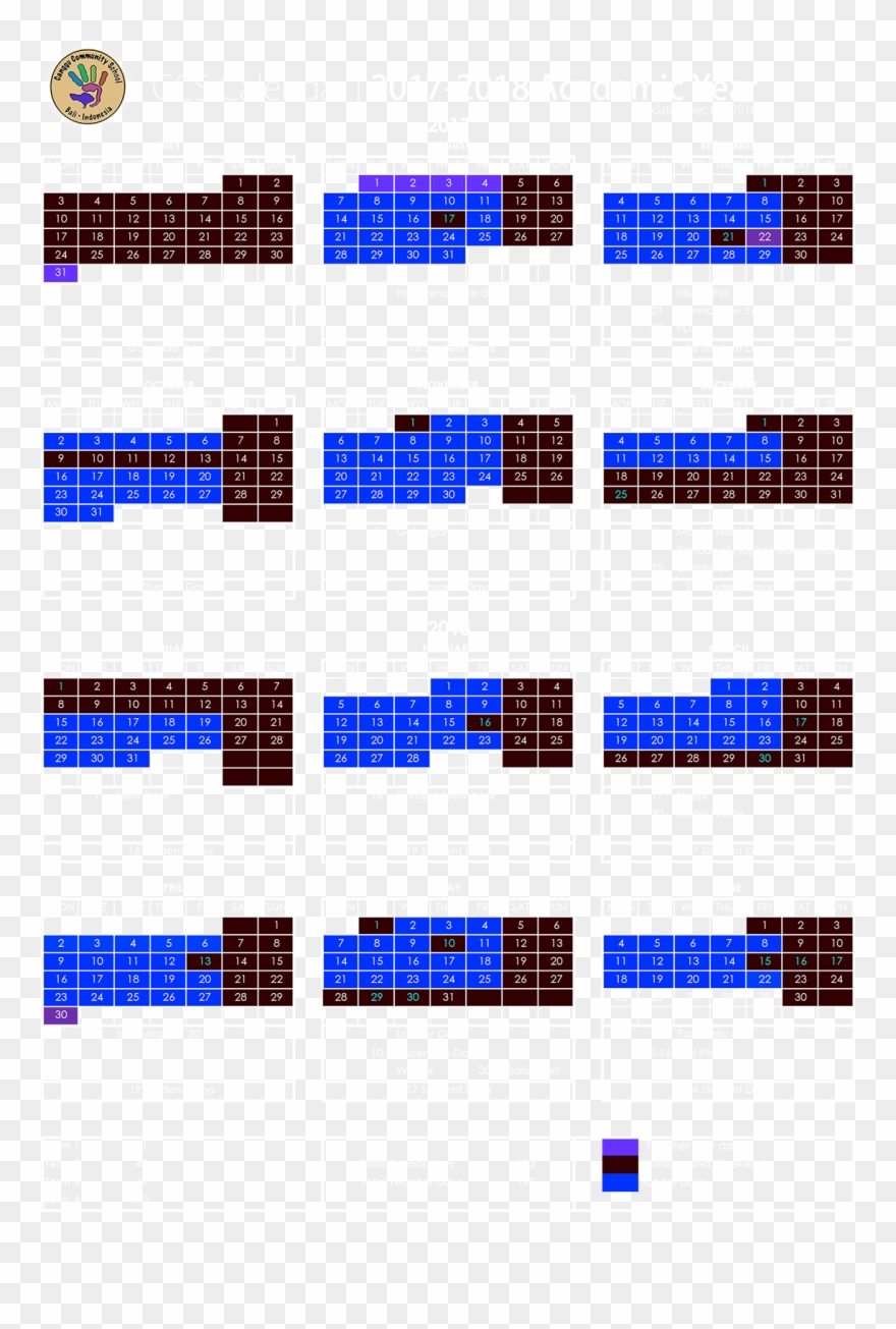 2018 Calendar Printable For Free Download India Usa - Majorelle Blue Clipart