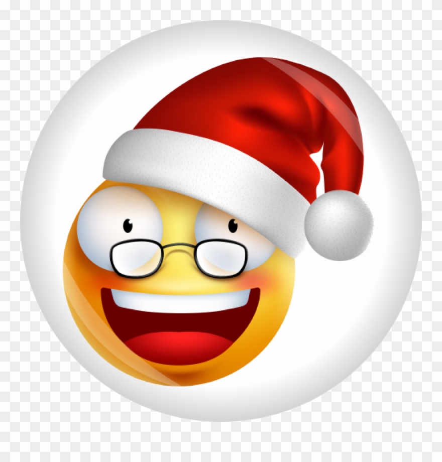 Button Smiley Emoji Weihnachten Ø 50 Mm - Emoji Hd Images Download Clipart